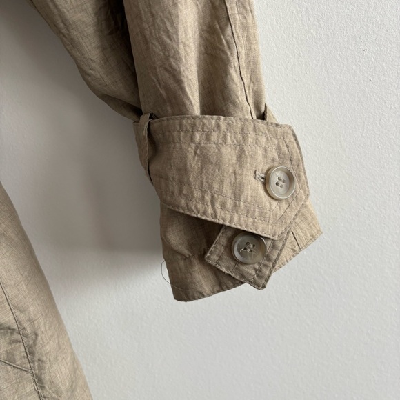 Vintage Tan Texture Classic Longline Trench Coat - Picture 7 of 15